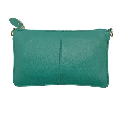 Cthru Bristol Leather Wristlet In Turquoise Leather In Multi