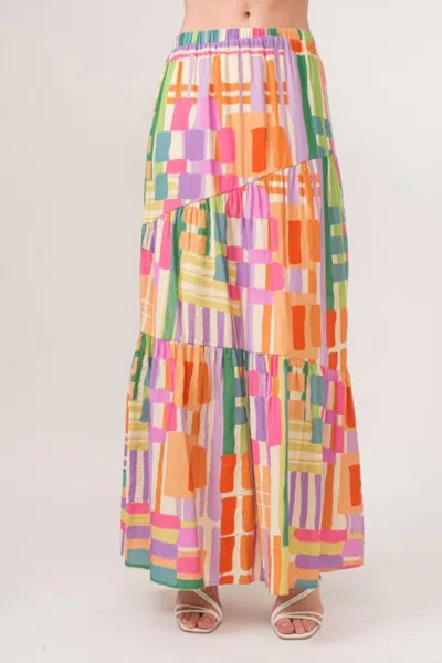 And The Why Geo Tiered Skirt In Multi In Multi