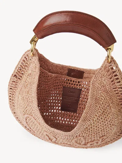 Chloé Chloe Women Antiqued Pink Raffia Banana Handbag In Neutral
