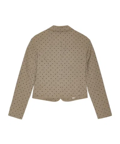 Ganni Flock Check Suiting Blazer In Gray