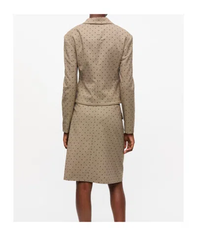 Ganni Flock Check Suiting Blazer In Gray