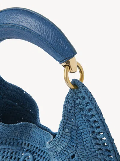 Chloé Chloe Women Teal Green Raffia Banana Handbag In Blue
