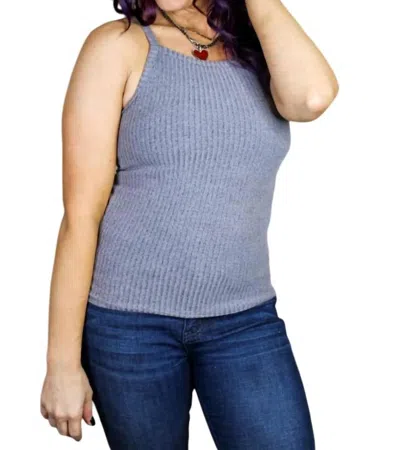 Phierce Fashions Ribbed Tank Brami In Heather Gray In Grey