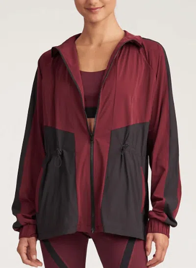 Thrive Societe Color Block Jacket In Maroon/black In Multi
