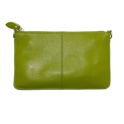 Cthru Bristol Leather Wristlet In Green Leather In Multi