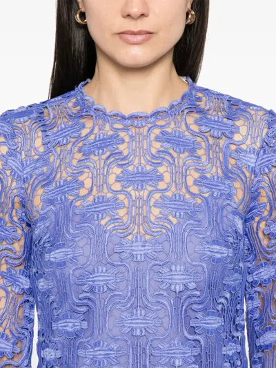 Zimmermann Maxine Lace Mini Dress In Cornflower