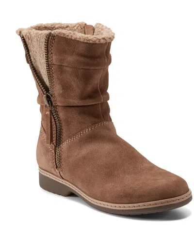 Earth Women's Hyland Cozy Water Repellent Boots In Cognac Suede