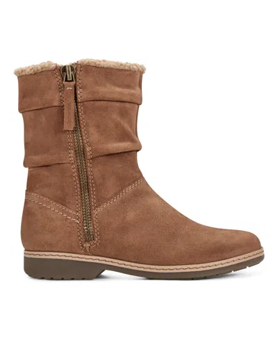Earth Women's Hyland Cozy Water Repellent Boots In Cognac Suede