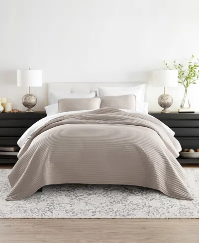 Ienjoy Home Stripe Stitch 2-pc. Quilt Set, Twin/twin Xl In Latte