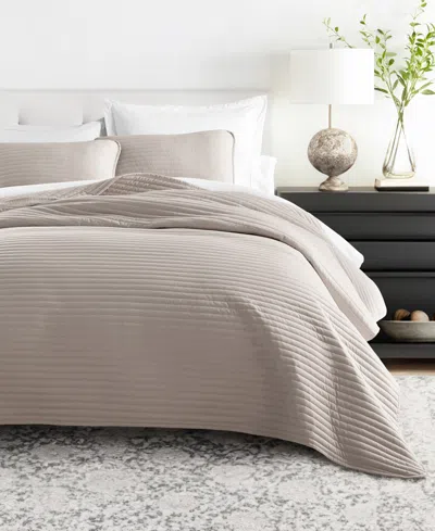 Ienjoy Home Stripe Stitch 2-pc. Quilt Set, Twin/twin Xl In Latte