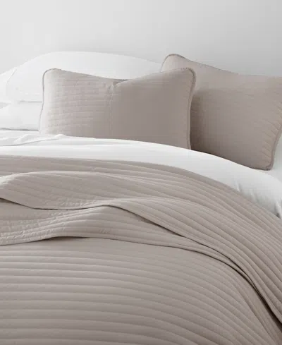 Ienjoy Home Stripe Stitch 2-pc. Quilt Set, Twin/twin Xl In Latte