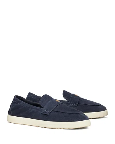 Tory Burch Sporty Suede Slip-on Loafers In Navy