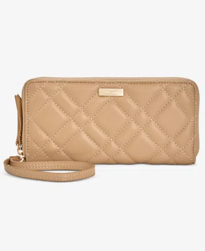 Inc International Concepts Hazel Zip-around Quilt Wristlet, Created For Macy's In English Walnut