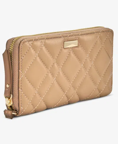 Inc International Concepts Hazel Zip-around Quilt Wristlet, Created For Macy's In English Walnut