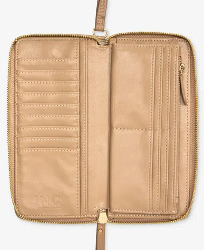 Inc International Concepts Hazel Zip-around Quilt Wristlet, Created For Macy's In English Walnut