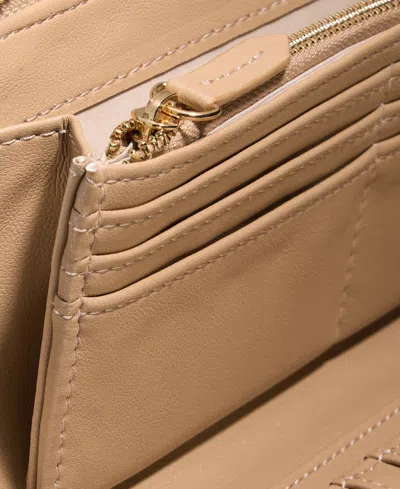 Inc International Concepts Hazel Zip-around Quilt Wristlet, Created For Macy's In English Walnut