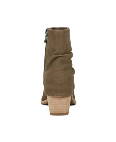 Earth Women's Savvy Ruched Block Heel Boots In Olive Leather
