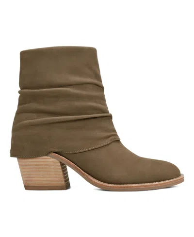 Earth Women's Savvy Ruched Block Heel Boots In Olive Leather