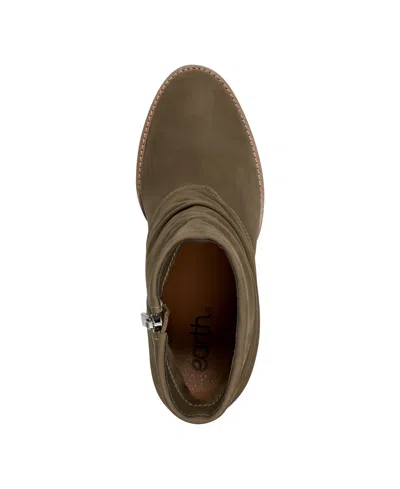 Earth Women's Savvy Ruched Block Heel Boots In Olive Leather