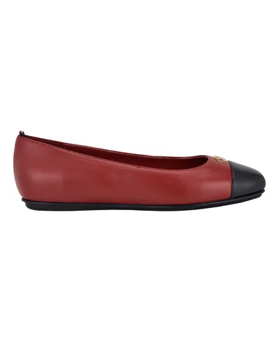 Tommy Hilfiger Women's Bekim Cap Toe Ballet Flats In Dark Red