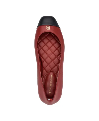 Tommy Hilfiger Women's Bekim Cap Toe Ballet Flats In Dark Red