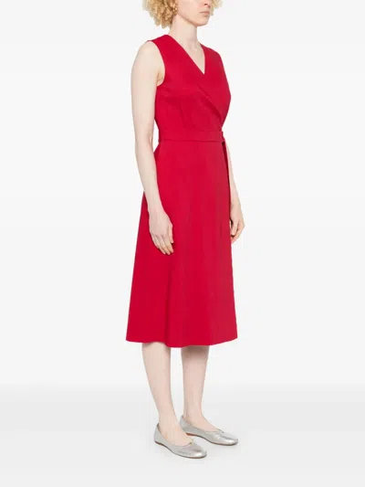 Theory A-line Midi Dress In Red