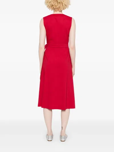 Theory A-line Midi Dress In Red