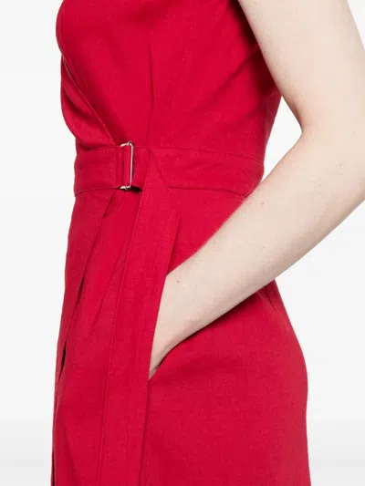Theory A-line Midi Dress In Red