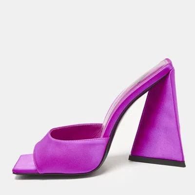 Pre-owned Attico Fuchsia Satin Devon Sandals Size 36 In Pink