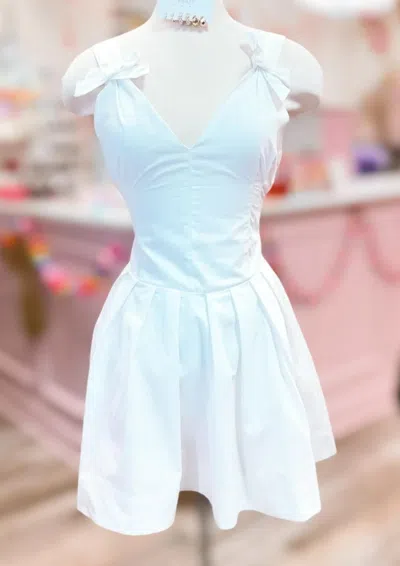 EESOME WOMEN'S BOW TO RICHES DRESS IN WHITE 