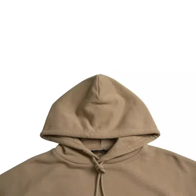 Pre-owned Balenciaga Brown Cotton Symbolic Molleton Bouclette Hooded Men's Sweater ()