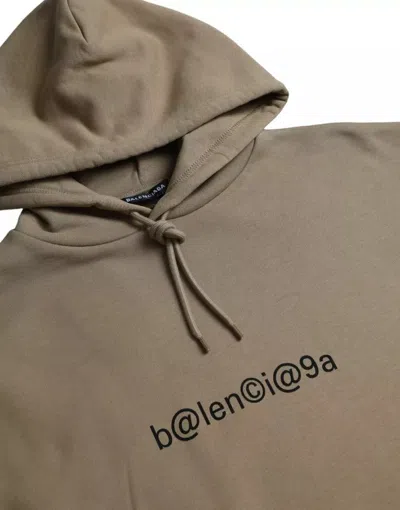 Pre-owned Balenciaga Brown Cotton Symbolic Molleton Bouclette Hooded Men's Sweater ()