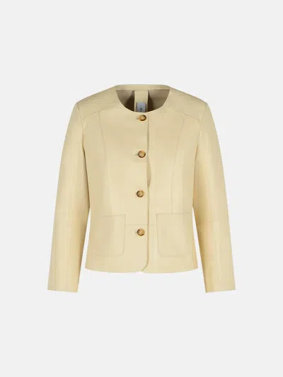 Bully Ivory Leather Jacket In Ivory
