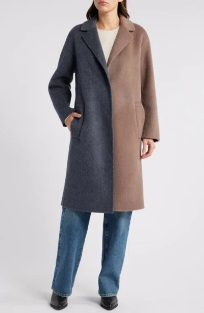 Rails Lore Two-tone Wool Blend Coat In Charcoal Mink Mix