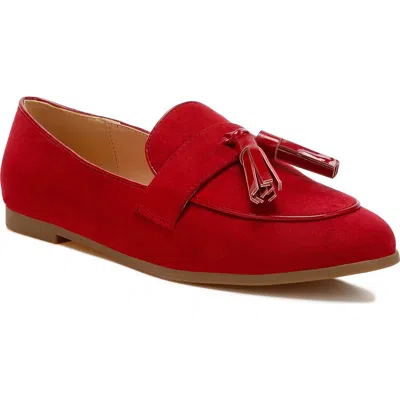 Rag & Co Folklore Tassel Loafer In Red