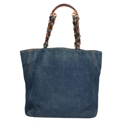 Pre-owned Chanel Shopping Blue Denim - Jeans Tote Bag ()