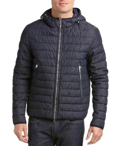 Moncler Denim Padded Jacket In Blue