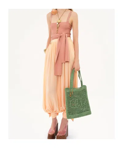 Chloé Chloe Women Green Raffia Estate Banana Shopping Bag