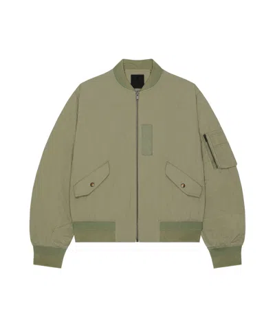 Givenchy Men's Nylon Bomber Jacket In Green