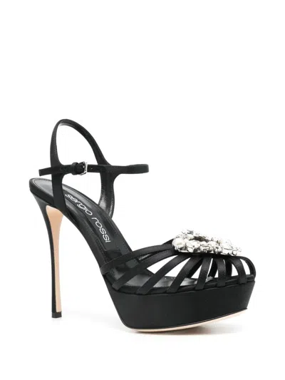Sergio Rossi 120mm Crystal-detailing Sandals In Black