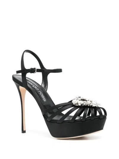 Sergio Rossi 120mm Crystal-detailing Sandals In Black