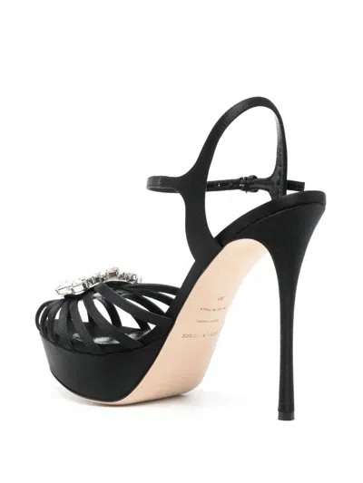 Sergio Rossi 120mm Crystal-detailing Sandals In Black
