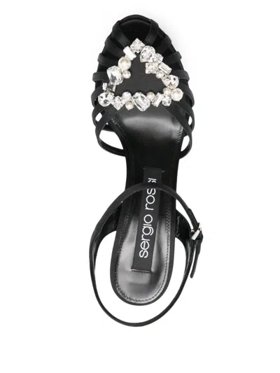Sergio Rossi 120mm Crystal-detailing Sandals In Black