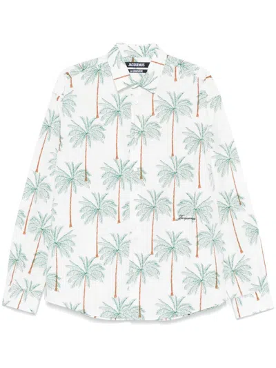 Jacquemus La Chemise Canevas Button-up Shirt In White