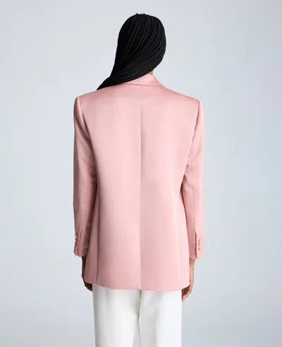 Kenneth Cole Satin Twill One Button Notch Collar Jacket In Rosé