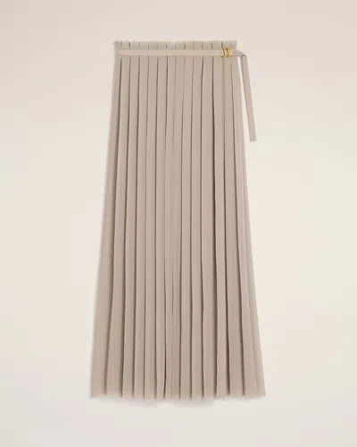 Ami Alexandre Mattiussi Ami High-waisted Pleated Skirt With Frayed Edge In Ash
