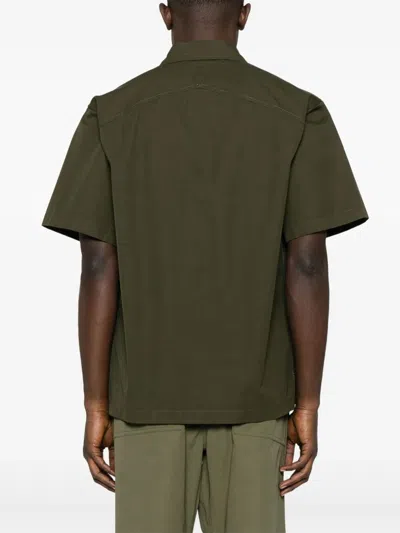 Bottega Veneta Light Cotton Twill Short Sleeved Shirt In Green