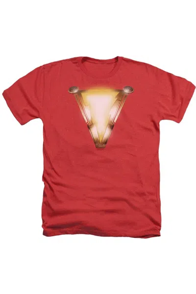 Shazam Movie Bolt Adult Heather Tee / T-shirt In Red