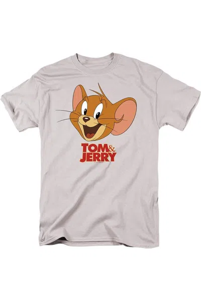 Tom And Jerry Movie Jerry Head Short Sleeve Adult Tee / T-shirt In White