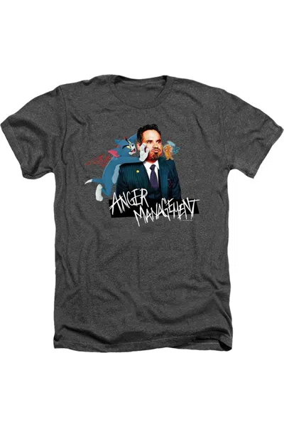 Tom And Jerry Movie Anger Management Adult Heather Tee / T-shirt In Grey